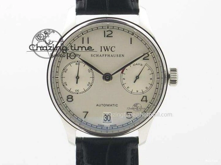 MIROTIME 0116 Portuguese Tourbillon IW5046 RG ZF Best Edition Gray Dial on Black Leather Strap SmoothTexture 7142